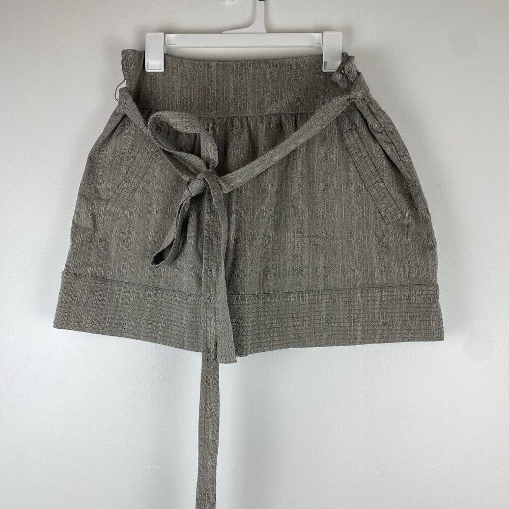 To The Max Women's Mini Skirt Belted Tie Waist Size 10 Gray